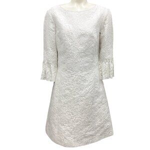 Michael Kors Collection Optic White Spring 2017 Jacquard Lace Cocktail Dress